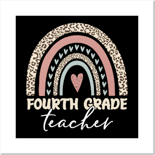 Fourth Grade Teacher Leopard Pattern Posters and Art